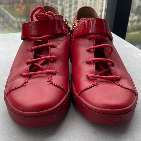 Guiseppe Zanotti Red Leather 7.5 US Size Shoes - Picture 4 of 5